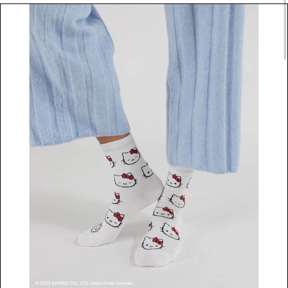 NWT Hello Kitty x Baggu & Hello Kitty Classic Embroidered Crew Socks Bundle - Picture 8 of 8